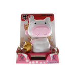 Maxbell Solar Powered Bobbling Toy Waving Hand Home/Office/Car Decor Ornament Pig