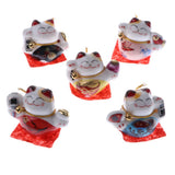 Maxbell 5pcs Waving Hand Fortune Cat Animal Statue Figure Toy Home Decoration #B
