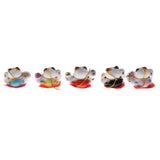 Maxbell 5pcs Waving Hand Fortune Cat Animal Statue Figure Toy Home Decoration #B