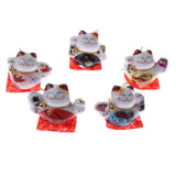 Maxbell 5pcs Waving Hand Fortune Cat Animal Statue Figure Toy Home Decoration #B