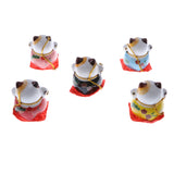 Maxbell 5pcs Waving Hand Fortune Cat Animal Statue Figure Toy Home Decoration #D