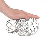 Maxbell 3D Spinner Dynamic Arm Motion Flow Rings Magic Toy Funny Silver