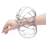 Maxbell 3D Spinner Dynamic Arm Motion Flow Rings Magic Toy Funny Silver