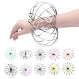Maxbell 3D Spinner Dynamic Arm Motion Flow Rings Magic Toy Funny Silver