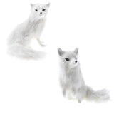 Maxbell Vivid Simulation Plush Animal Model Figures Home Decoration Kids Toy Birthday Gift - White  Left