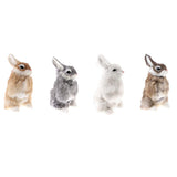 Maxbell Realistic Animal Figure Simulation Crouch Rabbit Toy Kid's Birthday Gift Gray