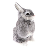 Maxbell Realistic Animal Figure Simulation Crouch Rabbit Toy Kid's Birthday Gift Gray