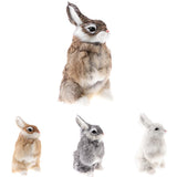 Maxbell Realistic Animal Figure Simulation Crouch Rabbit Toy Kid's Birthday Gift Gray