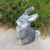 Maxbell Realistic Animal Figure Simulation Crouch Rabbit Toy Kid's Birthday Gift Gray