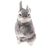 Maxbell Realistic Animal Figure Simulation Crouch Rabbit Toy Kid's Birthday Gift Gray