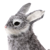Maxbell Realistic Animal Figure Simulation Crouch Rabbit Toy Kid's Birthday Gift Gray