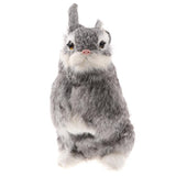 Maxbell Realistic Animal Figure Simulation Crouch Rabbit Toy Kid's Birthday Gift Gray