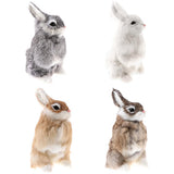Maxbell Realistic Animal Figure Simulation Crouch Rabbit Toy Kid's Birthday Gift Gray