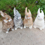 Maxbell Realistic Animal Figure Simulation Crouch Rabbit Toy Kid's Birthday Gift Brown