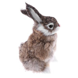 Maxbell Realistic Animal Figure Simulation Crouch Rabbit Toy Kid's Birthday Gift Brown