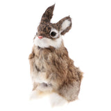 Maxbell Realistic Animal Figure Simulation Crouch Rabbit Toy Kid's Birthday Gift Brown