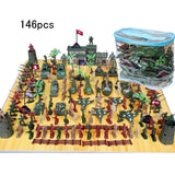 Maxbell 146 Piece Plastic Soldier 5cm Army Figures Playset for Army Sand Scene Model