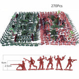 Maxbell 270 Piece Plastic Soldier 4cm Army Figures Playset Army Sand Scene Model Toy