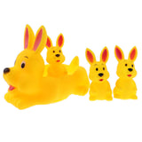 Maxbell 4 Pieces Cute Rubber Squeaky Rabbit Family Kids Baby Toddler Bathing Toy