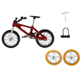 Maxbell Alloy Mini Finger BMX Bikes Toy w/ 2x Spare Tire Bicycle Diecast Models Red