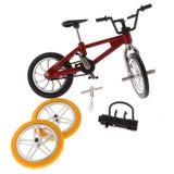 Maxbell Alloy Mini Finger BMX Bikes Toy w/ 2x Spare Tire Bicycle Diecast Models Red