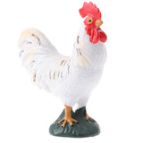 Maxbell Simulation Animal Model Figure Toys Figurine Home Decor White Rooster Cock