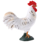 Maxbell Simulation Animal Model Figure Toys Figurine Home Decor White Rooster Cock