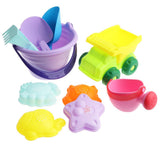 Maxbell 10 Pieces Kids Beach Sand Toy Set Sandbox Castle Mold Children's Gift - Pink