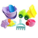 Maxbell 10 Pieces Kids Beach Sand Toy Set Sandbox Castle Mold Children's Gift - Pink