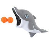 Maxbell Grey Cartoon Dolphins Ball Shooting Toy Animal Popper Kid Indoor Outdoor Toy