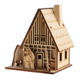 Maxbell 3D Wooden Puzzle Mini House W/ chimney Model Educational Kids Toy 3D Puzzle