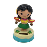 Maxbell Solar Powered Little Girl Dancing Ornament Doll Flip Flap Toy Home Decor C