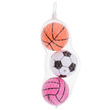 Maxbell 3 Inch PVC Bouncy Ball Toy Set for Kids Toddlers Beach Toy Pack of 3 Sport
