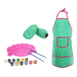 Maxbell Kid Craft Apron Oversleeve Palette Paints Brush Kits for Oil Painting Toy #B