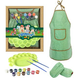 Maxbell Kid Craft Apron Oversleeve Palette Paints Brush Kits for Oil Painting Toy #C