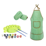 Maxbell Kid Craft Apron Oversleeve Palette Paints Brush Kits for Oil Painting Toy #C