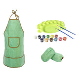 Maxbell Kid Craft Apron Oversleeve Palette Paints Brush Kits for Oil Painting Toy #C