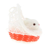 Max Simulation Plush Animal Model Rabbit Sitting in Basket Home Decor Red