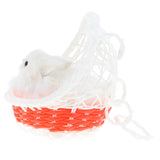 Max Simulation Plush Animal Model Rabbit Sitting in Basket Home Decor Red