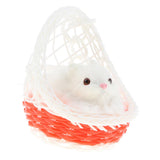 Max Simulation Plush Animal Model Rabbit Sitting in Basket Home Decor Red