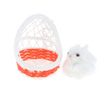 Max Simulation Plush Animal Model Rabbit Sitting in Basket Home Decor Red