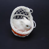 Max Simulation Plush Animal Model Rabbit Sitting in Basket Home Decor Orange