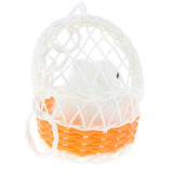 Max Simulation Plush Animal Model Rabbit Sitting in Basket Home Decor Orange