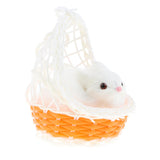 Max Simulation Plush Animal Model Rabbit Sitting in Basket Home Decor Orange