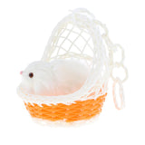 Max Simulation Plush Animal Model Rabbit Sitting in Basket Home Decor Orange