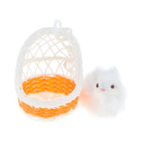 Max Simulation Plush Animal Model Rabbit Sitting in Basket Home Decor Orange