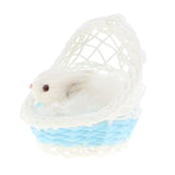 Max Simulation Plush Animal Model Rabbit Sitting in Basket Home Decor Sky Blue