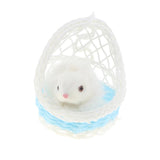 Max Simulation Plush Animal Model Rabbit Sitting in Basket Home Decor Sky Blue