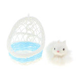 Max Simulation Plush Animal Model Rabbit Sitting in Basket Home Decor Sky Blue