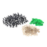 Maxbell 100Pcs Crystal Color Safety Eyes Kit for Doll Craft Making Green 16MM